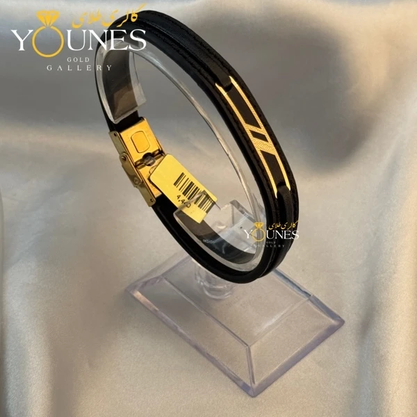 دستبند طلا چرم مردانه L141